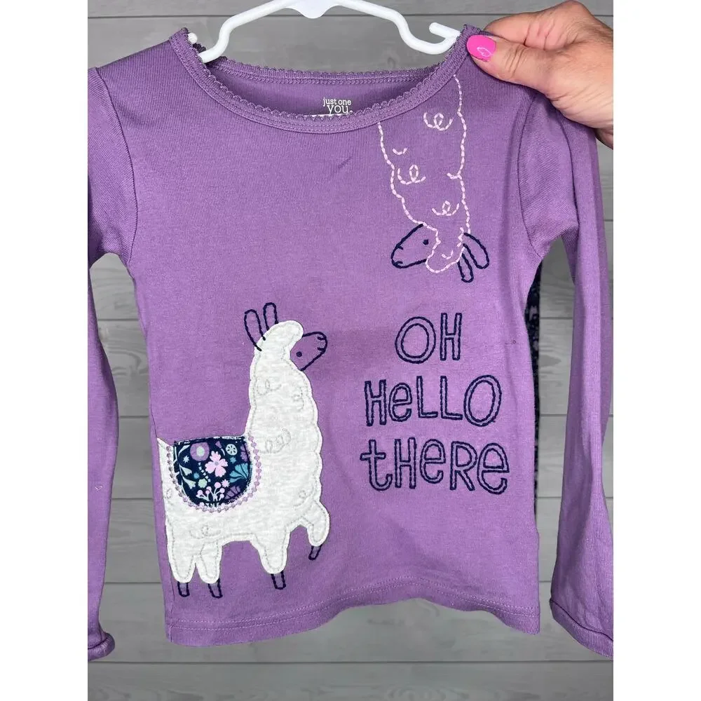 Just One You Llama long sleeve pajama set toddler girls Size 4T